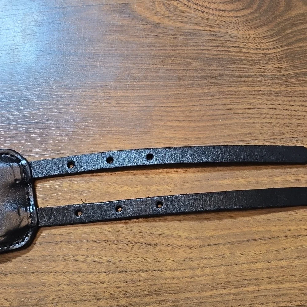 Talbots Black Braided Belt with Gold Buckles